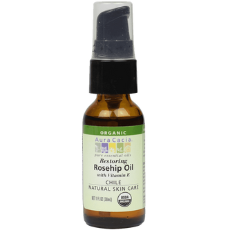 Aura Cacia Organic Natural Skin Care Restoring Rosehip Oil with Vitamin E