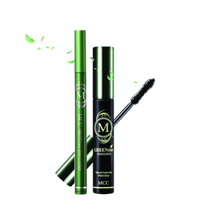 MCC ECOCERT Organic Green Tea Volumizing Mascara and Black Eyeliner Waterproof Set