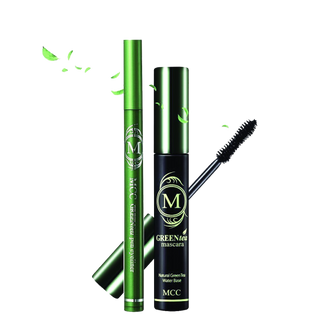 MCC ECOCERT Organic Green Tea Volumizing Mascara and Black Eyeliner Waterproof Set